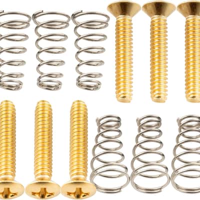 Ultra 4 Inch Steel Single Coil Pickup Mounting Screws and Springs Set for Strat Style Electric Guitar, Gold (Set of 6) image 2
