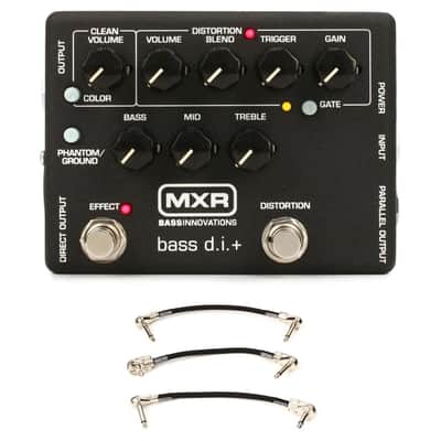 MXR M80 Bass D.I.+ Bass Distortion Pedal with 3 Patch Cables image 1
