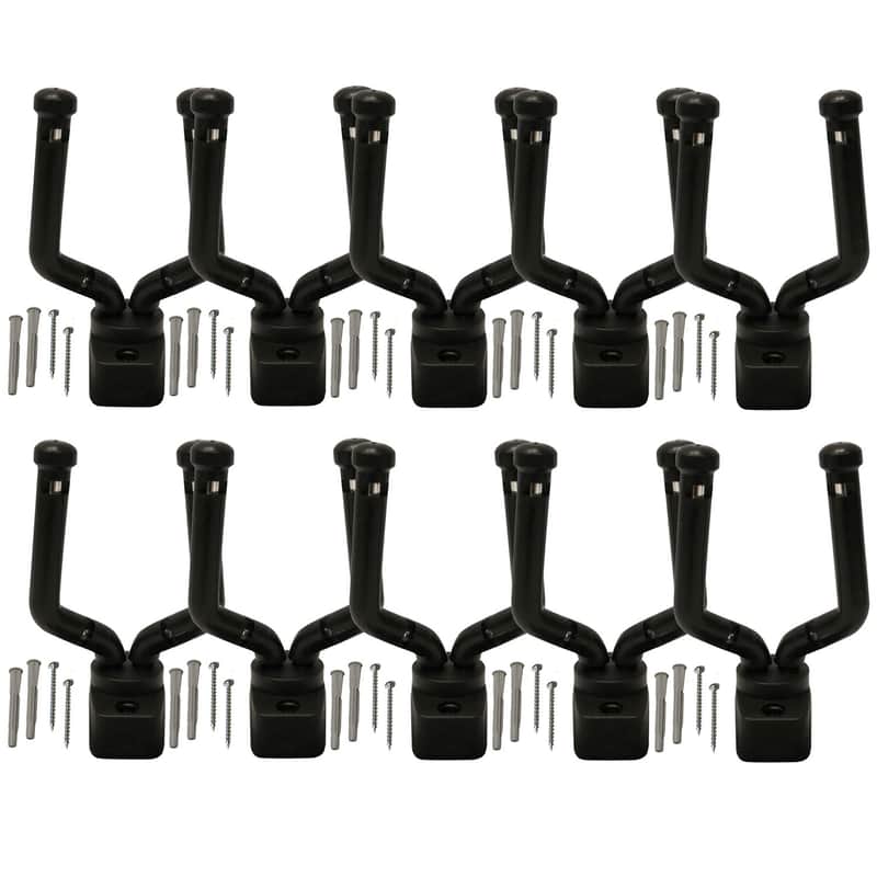 ChromaCast Slim Line Guitar Wall Hanger Stand for Guitar, Bass, Ukulele, Violin, Cello, Mandolin, Banjo, Saxophone, & Trumpet, 10 Pack image 1