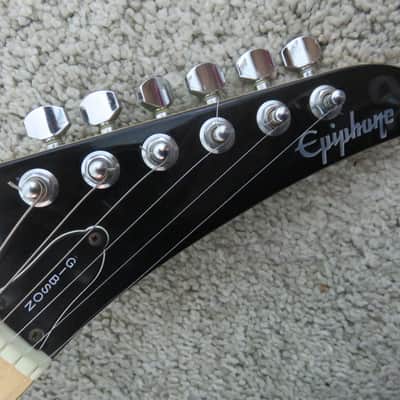 Epiphone By Gibson Stratocaster Electric Guitar Solid Rocker Black Maple image 4