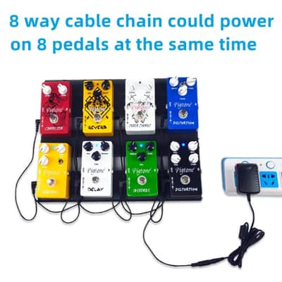 9V 2A Guitar Effects Pedal Power Supply Adapter + 8-Way Daisy Chain Cable image 2