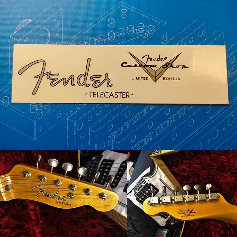 Original Fender Electric Guitar Headstock Logo Water Transfer Decal with Peel-TELE 55-Off Film image 1