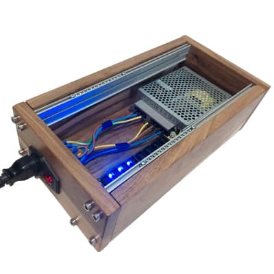 3U / 56hp Eurorack case LUNA • Rails + Threaded strips / Walnut / Powered image 2