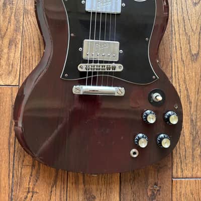 Vintage 1970s Greco SS 600 SG Electric Guitar Oxblood 'Gneco' Maxon Pickups MIJ Japan Matsumoku image 6