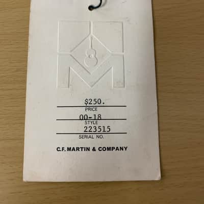 Martin 00-18 Hang Tag Case Candy 1967 image 1