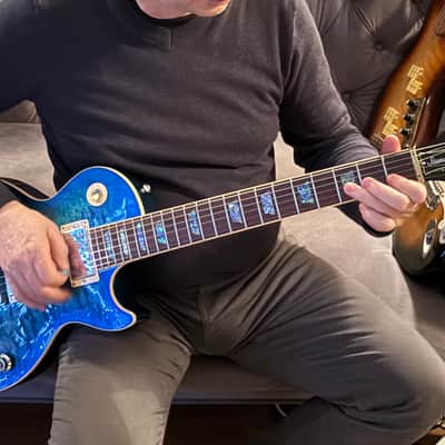 WOW! Rare Book Matched 2015 Gibson Les Paul Standard Premium Quilt Ocean Water Candy AAA Hand Selected Abalone Inlays VIDEO! image 25
