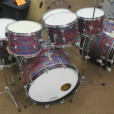 *Vintage* 1968 Ludwig Psychedelic Red Double Bass Drum Set image 2