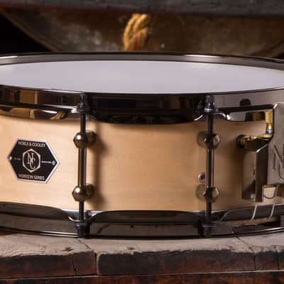 Noble & Cooley *Pre-Order* Horizon Series 4.75x14" Maple/Mahogany Hybrid Snare Drum in Natural Wax Finish & Black Hardware | Made in the USA | Custom/Special Order | Authorized Dealer image 1