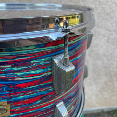 Ludwig No. 944 Classic 9x13" Rack Tom with Keystone Badge 1968 - Psychedelic Red image 5