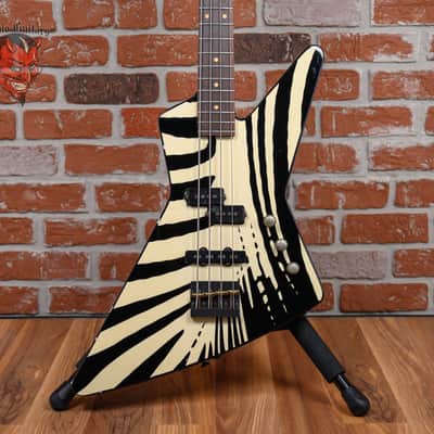 Charvel Explorer Bass Zebra Graphic 1984 w/OHSC image 1