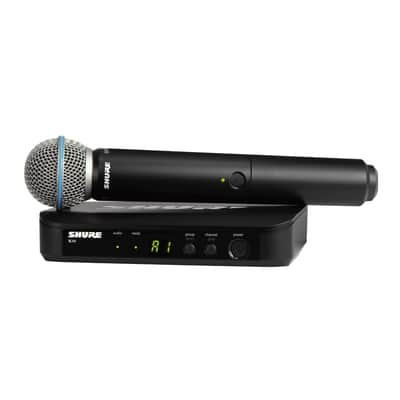 Shure BLX24/B58 UHF Wireless Microphone System - Perfect for Church, Karaoke, Vocals - 14-Hour Battery Life, 300 ft Range | Includes BETA 58A Handheld Vocal Mic, Single Channel Receiver | H11 Band image 1