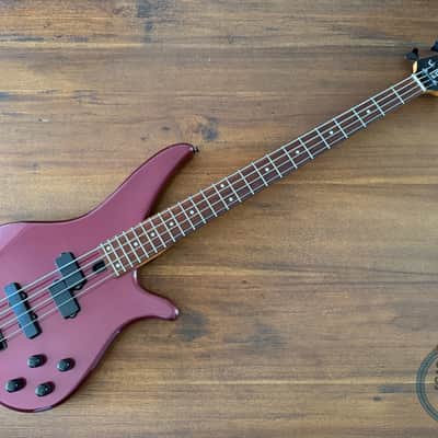 Yamaha RBX370A, Bass Guitar, Burgundy, 1991, Active image 3