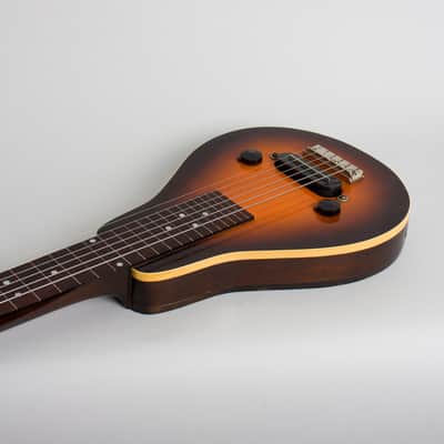 Recording King Roy Smeck Model AB104 Lap Steel Electric Guitar, made by Gibson (1938), ser. #DWE-614, original tweed hard shell case. image 7
