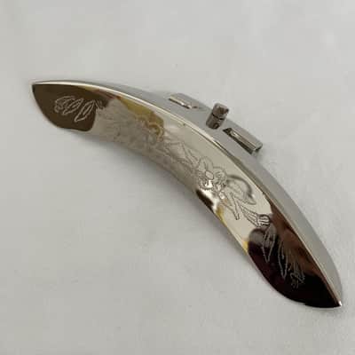 Nickel Engraved Banjo Arm Rest Holder image 2