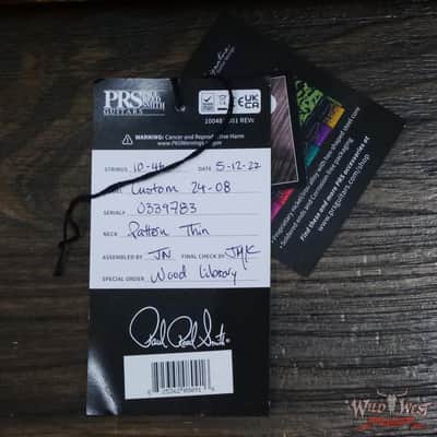 Paul Reed Smith PRS Wood Library 10 Top Custom 24-08 Brazilian Rosewood Board Charcoal Cherry Burst image 11