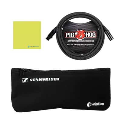Liquid Audio - Sennheiser E 902 Cardioid Dynamic Kick Drum Microphone Bundle w/Pig Hog PHM10 8mm Mic Cable Polishing Cloth image 7