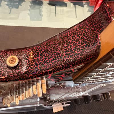 Coral Vincent Bell Electric Sitar 1967 - Red Crackle w/ Non-Original Gig Bag image 9