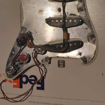 Pickup Fender Stratocaster 1963 Pre CBS  Black Bottom  Pickguard Complete Original "Mojo 63" image 2