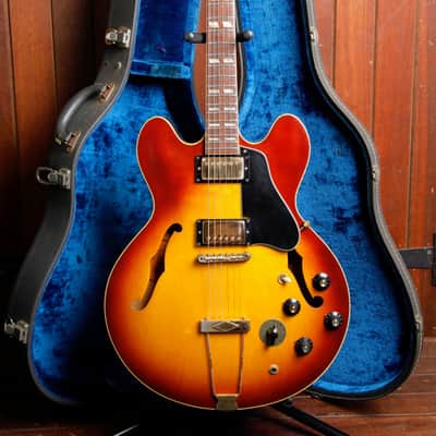Gibson ES-345 Stereo Vintage 1968 Semi-Hollow Sunburst Electric Guitar Pre-Owned image 2