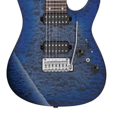 Ibanez Premium AZ427P2QM 7-string Electric Guitar - Twilight Blue Burst image 1