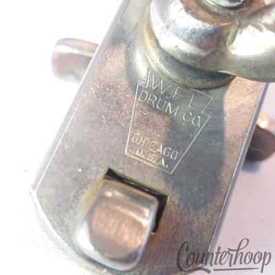 *Ludwig WFL Cowbell Mount Rod+Clamp Clamp-On Bass Drum Hoop Nickel Keystone 50s* - Excellent image 2