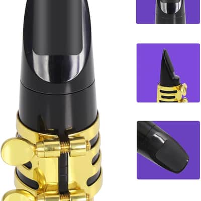 Saxophone Sax Mouthpiece Cushions Patches Pads,2 Packs 0.8mm Black & Clear(16 pieces) image 3