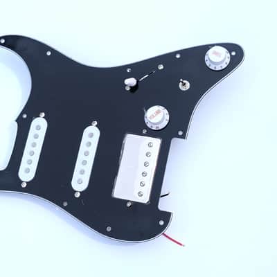 BLACK Hot Texas Blues loaded alnico V SSH Stagger Poles pickguard complete kit wired. image 3
