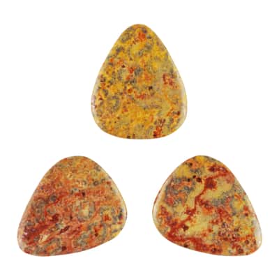 Leopard Skin Jasper Natural Stone Guitar Or Bass Pick - Specialty Handmade Gemstone Exotic Plectrum - 3 Pack New