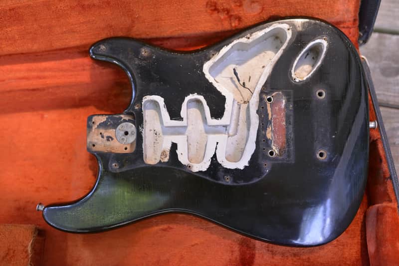 1972 Vintage Fender Stratocaster 3-Bolt Body Original BLACK 1970's Strat Guitar image 1
