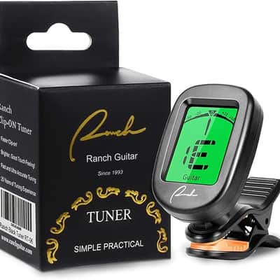 Guitar Tuner Clip On for Acoustic/Electric Guitar, Ukulele, Violin, Bass, Banjo and Chromatic Tuning Modes - Classical Black image 1