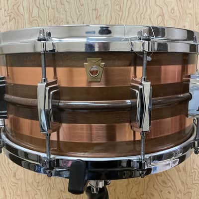 Ludwig LC663S Striped Copper Phonic 6.5x14" 10-Lug Snare Drum 2025 - Present - Striped Copper image 1