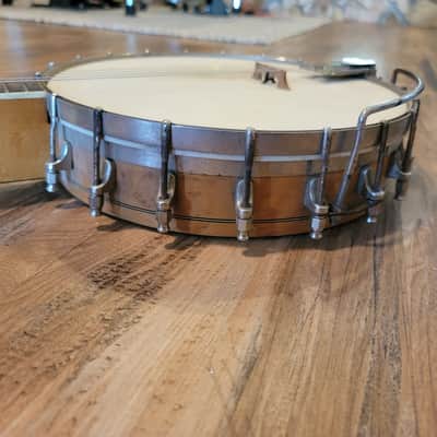 Lyon & Healy F Style 4 String Open Back Tenor Banjo Birds Eye Maple Un Cleaned But Solid image 7