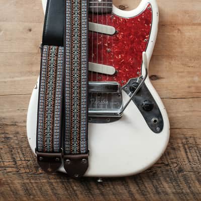 Vintage Blue 60s/70s Hippie Guitar Strap / Handmade in the UK / Case Candy image 2