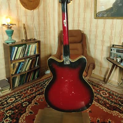 Jolana Spesial Tornado Vintage Electric Guitar Soviet USSR Tremolo bar 360 Strat Semi Hollow image 11