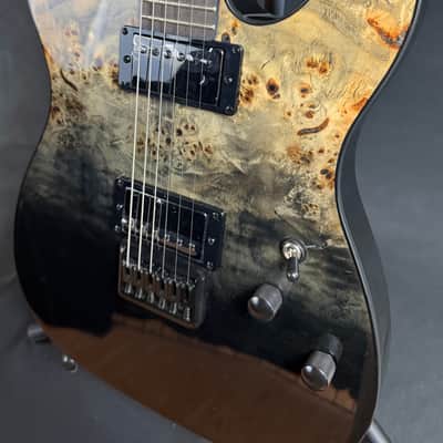 Schecter PT Standard Electric Guitar Black Fade Burst Burl Finish image 7