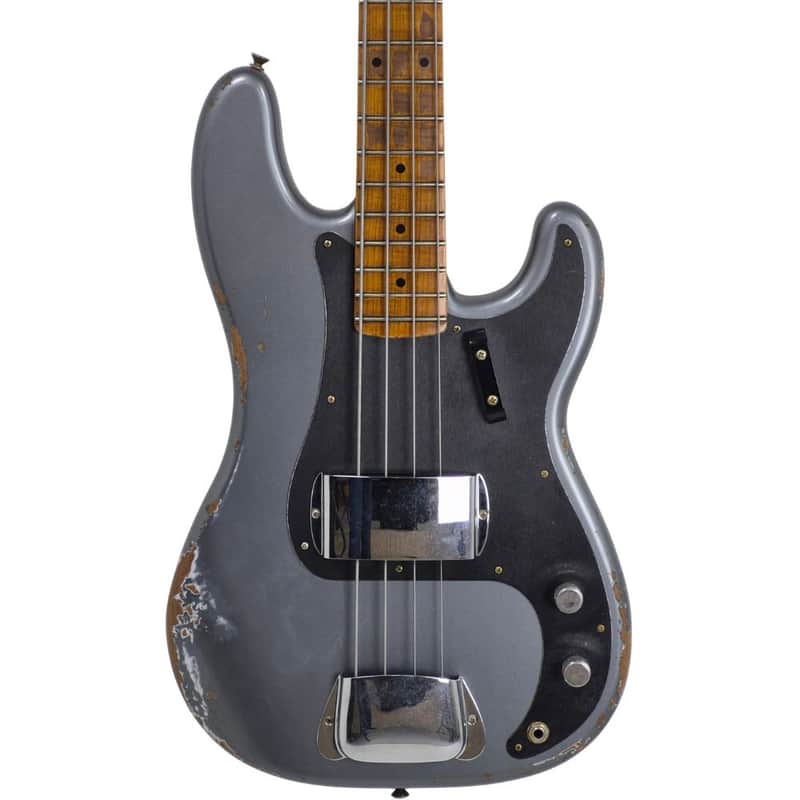 2025 Fender Custom Shop Empire ’58 Precision Bass – Faded Aged Charcoal Frost Metallic (9 lb 6 oz) image 1