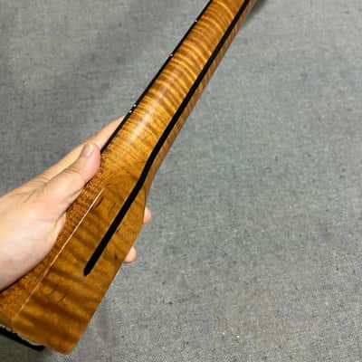 Left hand Ebony inlay 22fret Satin Roasted Flame Maple guitar neck part image 6