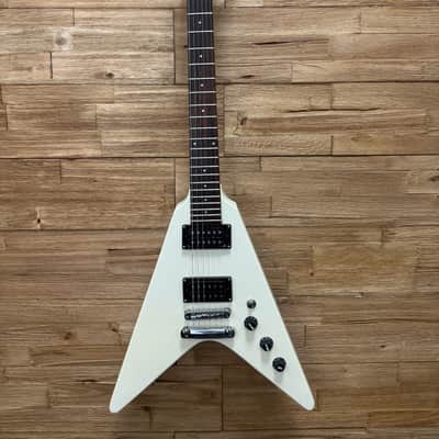 Jay Turser JRV-24 Flying V Electric Guitar -24" scale - Vintage White image 2
