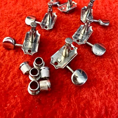 Kluson Double line oval patent guitar tuners c 1965 - Chrome original vintage Gibson Rickenbacker USA image 3