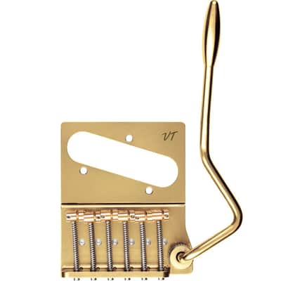 Vega-Trem VT2ND TeleTrem Classic Gold w/out Logo No-Drill Tremolo for Telecaster-Style Guitars image 2