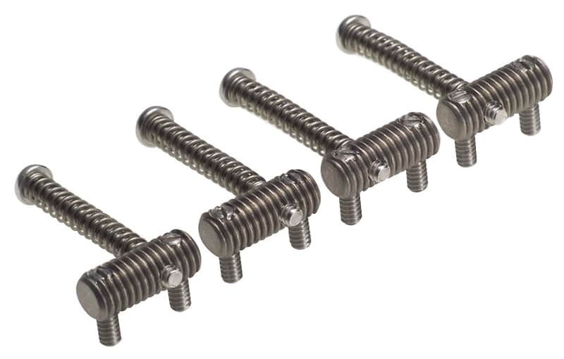 KTS PR-03SP | Fender Jazz Bass® Threaded Titanium Saddles image 1