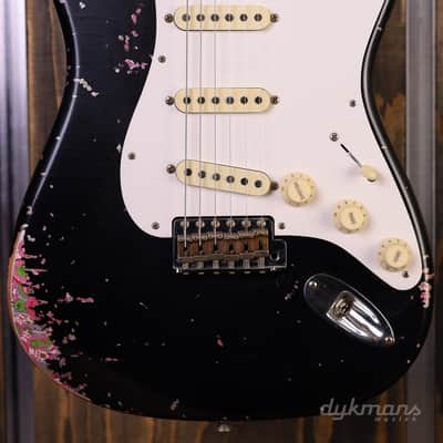 Fender Custom Shop Limited Edition Mischief Maker - Heavy Relic - Aged Black Over Pink Paisley image 1
