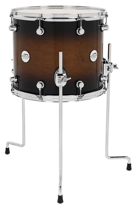 DW Design Series Maple Floor Tom, 12x14, Tobacco Burst Gloss Lacquer w/Chrome Hardware (DDLG1214TTTB) image 1