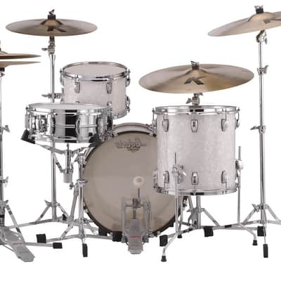 Ludwig Classic Maple White Marine Pearl Downbeat 14x20, 8x12, 14x14 Drum Shells Pack | Made in the USA | Authorized Dealer image 4