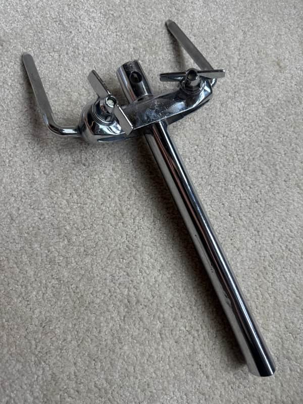 Premier Vintage Lokfast Double Tom Drum Holder Mount Post - two 5” L Arms - Chrome image 1