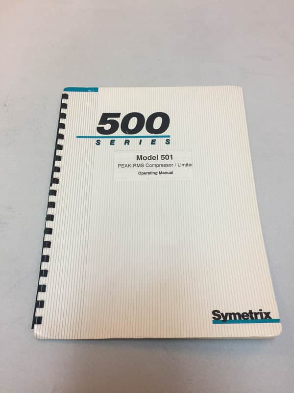 Symetrix 501 - Original Printed Owners Manual / Operating Manual image 1