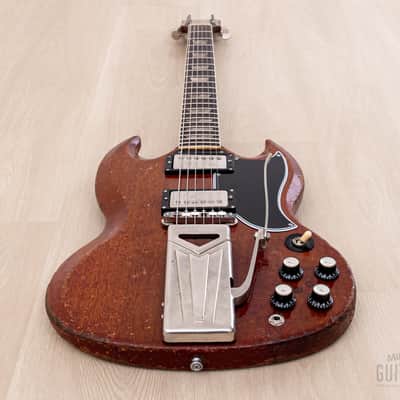 1962 Gibson Les Paul SG Standard Employee Guitar Cherry w/ Pat # Pickups, Sideways Vibrola, Case image 11