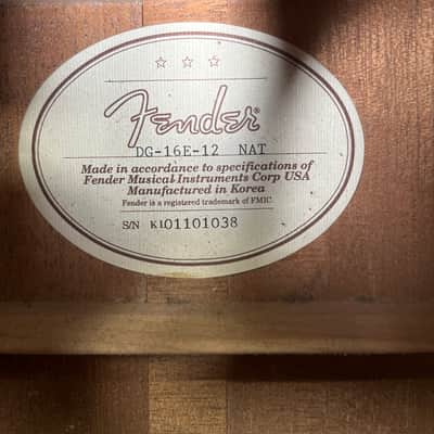 Fender DG-16E-12 -12 String Acoustic Electric- Natural image 7
