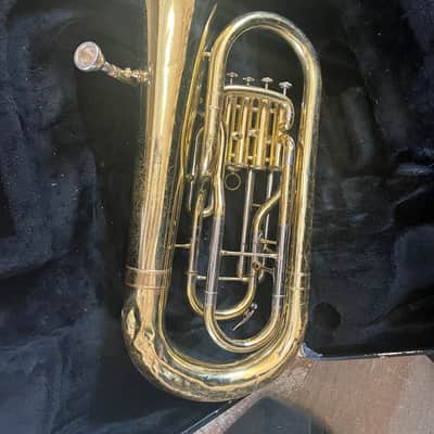 Jupiter JEP470 Euphonium, 4  piston,  Gold with case and  mouthpiece image 6