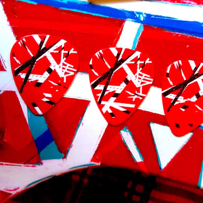 EVH Wolfgang Standard 2018 - Blue Color & Hand Painted EVH Red & White & Blue image 18